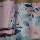 MUXHOMO Pink Blue Branch Bed in a Bag Queen 7 Pieces, Queen Comforter Set Reversible Botanical Flowers Design, Ultra Soft & Breathable Bedding Sets with Comforter, Sheets, Pillowcases & Shams