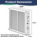 2Pack 20x25x4 AC Furnace Air Filter Compatible with Honeywell FC100A1037, MERV 13 HVAC Filter Replacement, Actual Size:19.94"x24.86"x4.38"