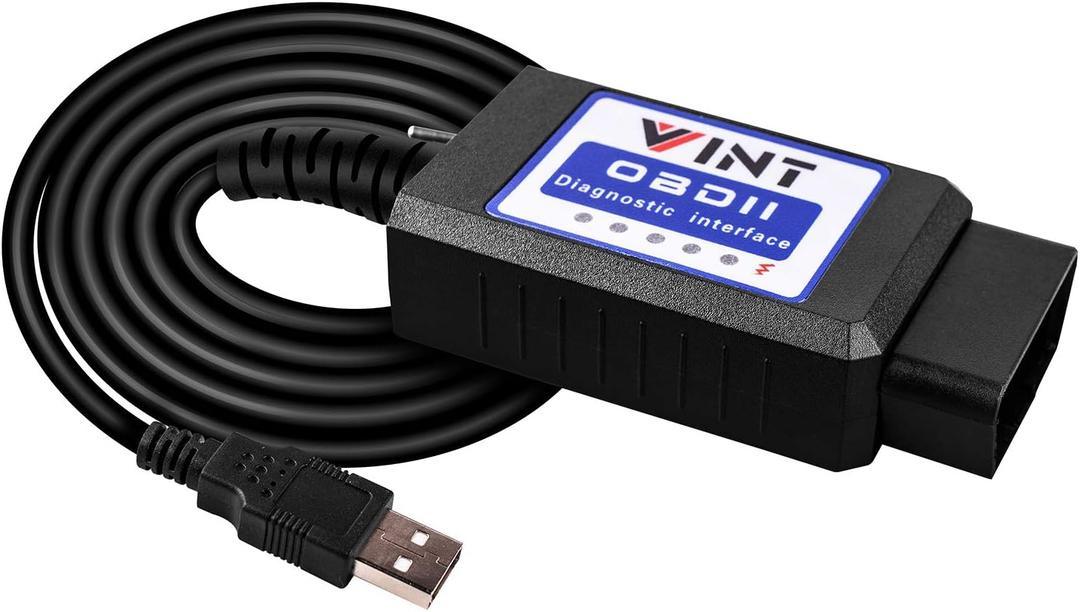OBD2 Adapter FORSCans VINT-TT55502 ELMconfig ELM327 Modified VINTscan for All Windows Compatible with Ford Cars F150 F250 and Light Pickup Truck Scan Tool, Code Reader MS-CAN HS-CAN Switch Black
