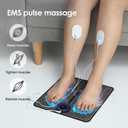 Portable Professional EMS Foot Massager with 4 Electrode Pads - Full Body Muscle Stimulator for Neuropathy & Recovery, 8 Modes 19 Levels, Foot Mat System for Pain Relief