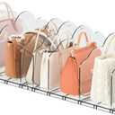 8 Pcs Purse Organizer for Closet, Adjustable Acrylic Clear Shelf Dividers for Purse, Pocketbook, Wallet, Handbags, Books (2 Base Boards + 8 Dividers)