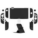PlayVital Protective Case for Nintendo Switch 2 with Extra Stand & Thumb Grip Caps | Split Design, Dockable Hard Shell Cover for Nintendo Switch 2 | Solid Color Series, Black