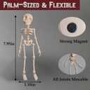 Poseable Skeleton Fridge Magnet, 3D Printed Vintage Magnetic Skeleton Figurine, Funny Skeleton Magnets with Movable Joints, Strong Magnetic Skeleton for Fridge, Halloween Kitchen Decor (4-Pack)
