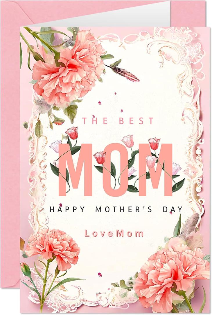 6 x HSHFAMIIY Mothers Day Gifts - Mothers Day Card, Funny Mother Day Cards with Envelope and Stickers, Mothers Day Crafts Basket Gift Bags for Mom Wife
