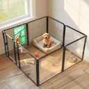 FXW AuraSpace Pro Acrylic & Wire Mesh Indoor Dog Playpen, 24" Height 8 Panels Metal Dog Pen for Puppies & Small Dogs, BlackPatented