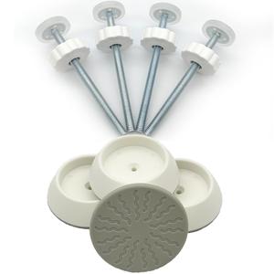 VMAISI 4 Pack Baby Extender Extension-M8(8mm) Child Safety Pressure Mounted Baby Gate Threaded Spindle Rods Replacement Parts Bundle with Wall Protector for Stairs Cup Guard (White, 8MM)