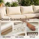 12pcs Outdoor Patio Cushion Covers Replacement, 25.6" Zippered Outdoor Cushion Covers Waterproof, UV Resistant & Washable Patio Furniture Cushion Covers Waterproof for Patio Sectional, Beige