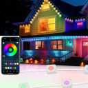 200FT RGBIC Permanent Outdoor Lights, 120 RGBIC LEDs Eave Lights IP67 Waterproof, App Control Music Sync, Color-Changing Outdoor LED Lights for House, Christmas Decorations & New Year