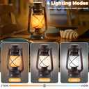 2 Pack Bronze Vintage 4 Modes Light LED LanternsRechargeable Dancing Flame Lanterns Decorative Outdoor&Indoor, Remote Control Waterproof Hanging Lights for Camping,Patio Garden Pathway