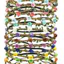 18 PCS Multicolor Flower Headband Women Girl Bohemian Flower Crown Garland headpieces For Festival Wedding