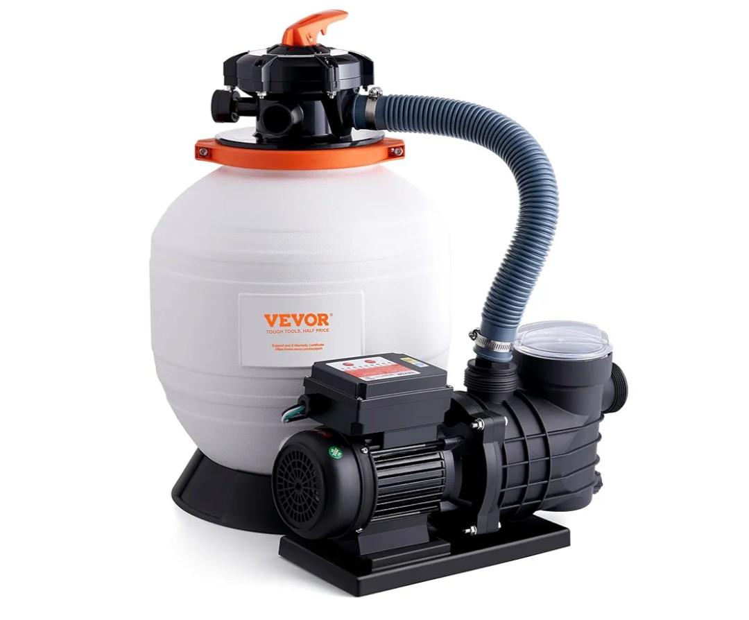VEVOR 14-inch Sand Filter Pump for Above Ground, Digital Programmer Timer, 3000 GPH, 3/4 HP Pool Pumps System & Filters Combo Set with 6-Way Multi-Port Valve & Strainer Basket, Easy Installation