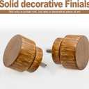 Lootkell Wood Curtain Rods for Windows 66 to 120 Inches 1" Diameter Boho Decorative Heavy Duty Long Window Curtain Rod Adjustable with Handmade Wood Grain Design for Living Room Bedroom Kitchen