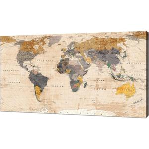 JLXART Large World Map Poster for Wall Art Canvas Prints Photos Nautical Map Wall Art of The World Map Wall Decor for Office Living Room Bedroom Travel Memory Home Decor