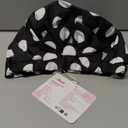 LitBear Luxury Silk Lined Shower Caps for Women Reusable Waterproof, Double Layered Large Bathing Hair Cap with Adjustable Elastic Strap, Non-slip, Quick-dry, for Long Short Hair, Black Dots