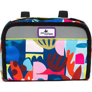 Po Campo Kids Bicycle Bag - Speedy Front Frame Bike Handlebar Bag Fabric Bike Basket Waterproof Front Mount Bike Bag for Boys Girls Bike or Scooter Handle Bars Converts to Crossbody Bag (Aquatic)