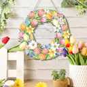 Tulip Wreath for Front Door 12'' Wooden Spring Door Sign,Rustic Floral Spring Front Door Decor for Easter Home Porch Wall Windows