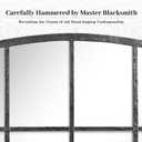 Hand-Forged Black Window Pane Mirror, 36 Inch Wide Window Mirror, Metal Frame Arched Decorative Mirrors, Antique Grid Wall Mirrors for Living Room, Bedroom, Entryway