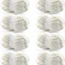 8 Pack Chunky Yarn for Hand Knitting - Chunky Chenille Blanket Yarn for Crocheting - Jumbo Fluffy Yarn for Crochet - Super Bulky Yarn 25 yds 7.7 oz Each Skein (Milky White)