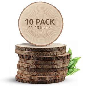 KARAVELLA Large Wood Slices for Centerpieces – Wood Centerpieces for Tables, Rustic Wedding Centerpiece, Natural Wood Slabs, Thin Slices, 11-13 inches (10 Pack)