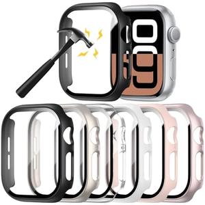 6 Pack Hard PC Case Compatible with Apple Watch Series 10 42mm with Tempered Glass Screen Protector,Rontion Ultra-Thin Scratch Resistant Full Protective Bumper Cover for iWatch 10 42mm Accessories