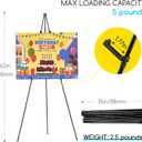MEEDEN 6Pcs Easel Stand for Sign: 63" Art Metal Easels for Display with Bag - Portable Foldable Instant Tripod Easel Sign Stand for Wedding, Painting Canvas, Presentations, Posters