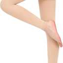 Compression Stockings for Women & Men, 15-20 mmHg Thigh High Compression Socks Graduated Compression for Edema Varicose Veins, Running, Hiking, Cycling, Travel, (Footless) (Large, Beige)