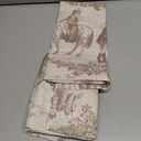 DriftAway Kitchen Curtains Toile Tier Linen Short Curtains Cafe 26 Inch Length for Living Room Bathroom Farmhouse French Country Vintage Printed Pattern Rod Pocket 2 Panels Beige