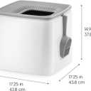 IRIS USA Cat Litter Box Top-Entry Square Top Entry Litter Box with Scoop, Enclosed Litterbox with Odor Control, Dog Proof Covered Litter Box Design, Easy to Clean, White/Gray