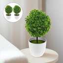 Amosfun 2Pcs Artificial Topiary Balls in Pots Simulated Boxwood Eucalyptus Plants Decorative Indoor Table Centerpieces for Home Office Relaxation
