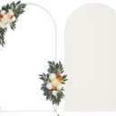 Arch Backdrop Stand with Spandex Arch Cover, 7.3 FT Wedding Balloon Arched Backdrop Stand Square Arch Frame for Birthday Party Bridal Baby Shower Background Ceremony Decoration (Beige)