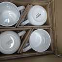 MONITO 12 OZ Coffee Mugs Set of 4, Modern Ceramic Coffee Mugs Set with handle for Tea/Latte/Cappuccino/Milk/Cocoa.White.