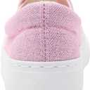 Toandon Toddler Girls Kids Sparkle Slip On Sneakers Loafers Age 2-10 (Pink)