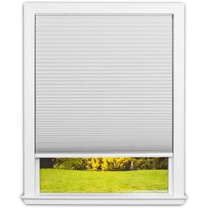 Redi Shade No Tools Easy Lift Trim-at-Home Cordless Cellular Blackout Fabric Shade White, 60" W x 64" L, (Fits windows 43"- 60")