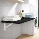 Laundry Folding Table, 32'' x 16'' Wooden Wall Mount Desk, Laundry Table for Folding Clothes, Black Color, 32'' Length