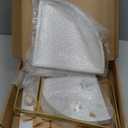 Forbena Corner Bathroom Counter Organizer, 2 Tier Bathroom Organizer Countertop, Small Bathroom Sink Top Trays Corner Shelf Stand for Makeup Vanity Perfume Skincare Decor Storage (White and Gold)