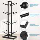 Metal Basketball Storage Rack for Indoor Outdoor, 4-Layer, 15.75"D x 15.75"W x 44.09"H