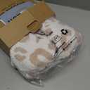 Snuggle Sac Leopard Throw Blanket for Couch Bed Sofa 50x60 inches, Reversible Beige Leopard Blanket Ultra Soft Cozy Blankets for Women Mothers Birthday Gifts