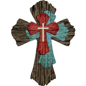 Blulu Cross Wall Decor Hanging Wooden Decorative Wall Cross Rustic Catholic Crucifix Spiritual Art Sculpture for Home Decor Religious First Communion Church Decoration Gift