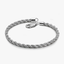 Men Diamond Cut 925 Sterling Silver 3mm Twist Rope Chain Bracelets Women Bangle Clasp Rope Box Chain link Cuff Jewelry Gifts, Size (6.5) inches