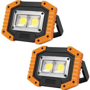 OTYTY LED Work Light Rechargeable, 30W 1500LM Battery Powered Portable Flood Lights with Magnetic Base, 4200mAh Battery for Camping Outdoor Car Repairs Job Site Lighting, 2 Pack