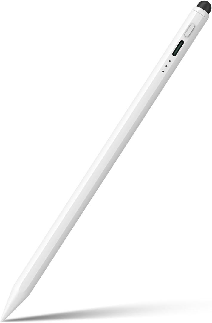 Pencil for Apple iPad 11th/10th/9th, 13 mins Fast Charge Stylus Pen for iPad, Palm Rejection, Tilt Sensitivity, Compatible with iPad A16/10/9/8/7/6, Pro M4/13/12.9"/11", Air M3/M2/5/4/3, Mini 7/6/5 (White)