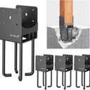 4Pack Heavy Duty Stainless Steels U-Shape Wet Concrete Fence Post Holder 6"x6" (Actual 5.5 "x5.5) Base Anchor Bracket with Air Flow Channel for Terrace Post Base, Fences, Wood Pergola [Patent Pending]