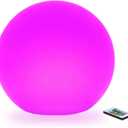 LED Glowing Ball Light, 8-Inch Cordless 16 Color Changing and 4 Light Modes Kids Night Light, Rechargeable & Dimmable Mood Lamp with Remote Control, Perfect for Home Patio Yard Accent Decor