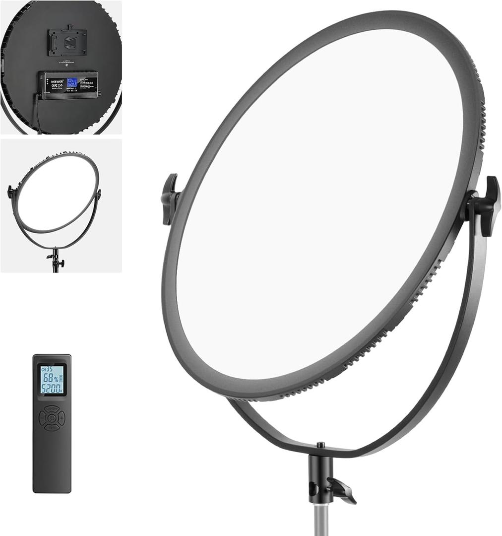 Neewer LED Bi-Color Studio Round Lighting, Ultra Thin Studio Edge Flapjack Light, 18''/45.5cm 70W Dimmable Portrait Light with AC Adapter/2.4G Wireless Remote (Battery/Light Stand Not Included) Neewer LED Bi-Color Studio Round Lighting, Ultra Thin Studio Edge Flapjack Light, 18''/45.5cm 70W Dimmable Portrait Light with AC Adapter/2.4G Wireless Remote (Battery/Light Stand Not Included)