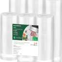 Bonsenkitchen Vacuum Sealer Rolls Bags, 6 Pack 3 Rolls 11" x 20' + 3 Rolls 8" x 20' Commercial Grade BPA Free Bag Rolls, Durable Customized Size Food Vac Bags for Storage and Sous Vide Cooking VB3211