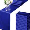 Horbaunal 12 Pack Royal Blue Satin Table Runner 12 x 108 Inch, Smooth Table Runners for Wedding Banquets Birthday Party