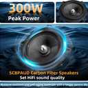 Upgrade 5.25" Car Speakers 300W Peak Power - High-Performance Carbon Fiber Cone Woofers, Bullet Head Design for Clear Bass & Stereo Sound - Suitable for Cars, Trucks, SUV, Home Theater, DIY(2-Pack)