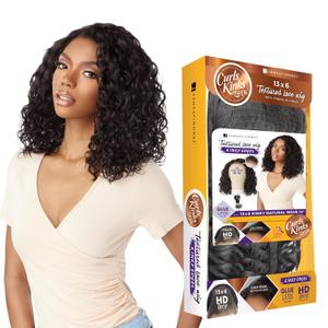 Sensationnel Curls Kinksandco Kinkyedges Wig - Kinky Natural Wave 14 Inch 13X6 Lace Frontal Kinkytexture Edged Hairline for Natural 3C to 4C Hair Textures (HL34/51)