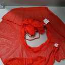CRIPOM Sexy Lingerie for Women Naughty 3 Piece Lace Bralette, Mini Skirt with G-String Crotchless Lingerie Outfits (Medium, Red)