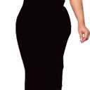 BOGURST Women Midi Bodycon Dress Work Casual Cute Floral Prints Pencil Dresses (Medium, Ab Black)